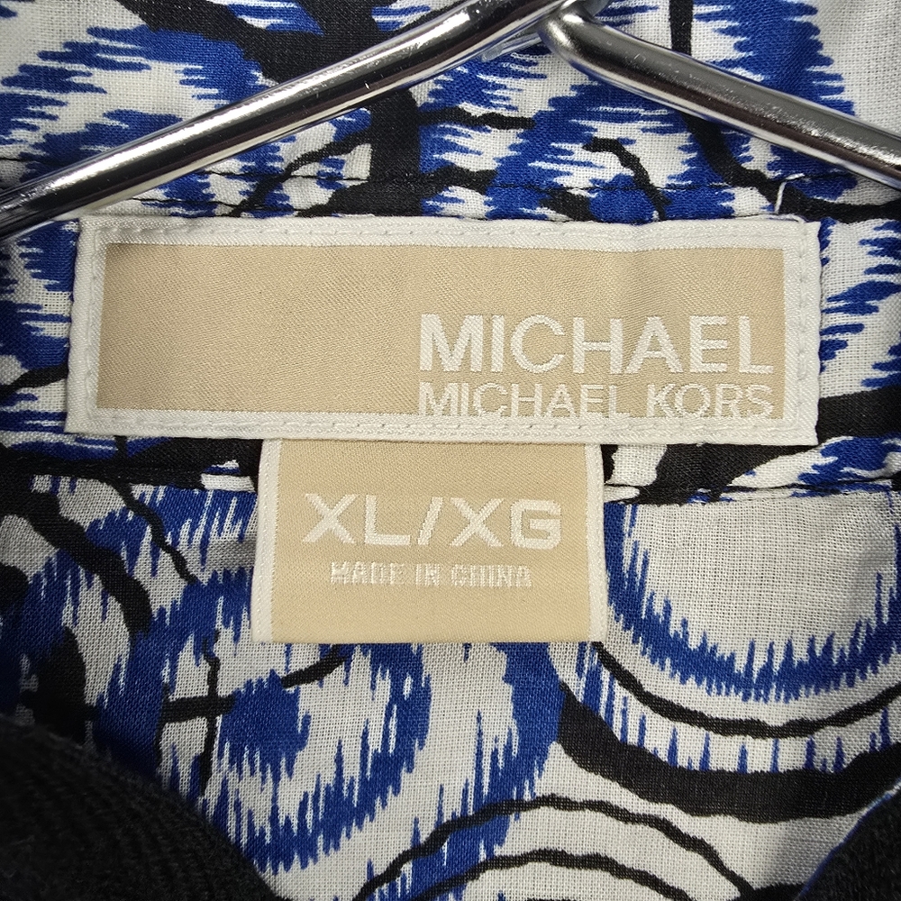 Michael Kors Tunic Style Blue and Black Women's Shirt - Picture 2 of 7